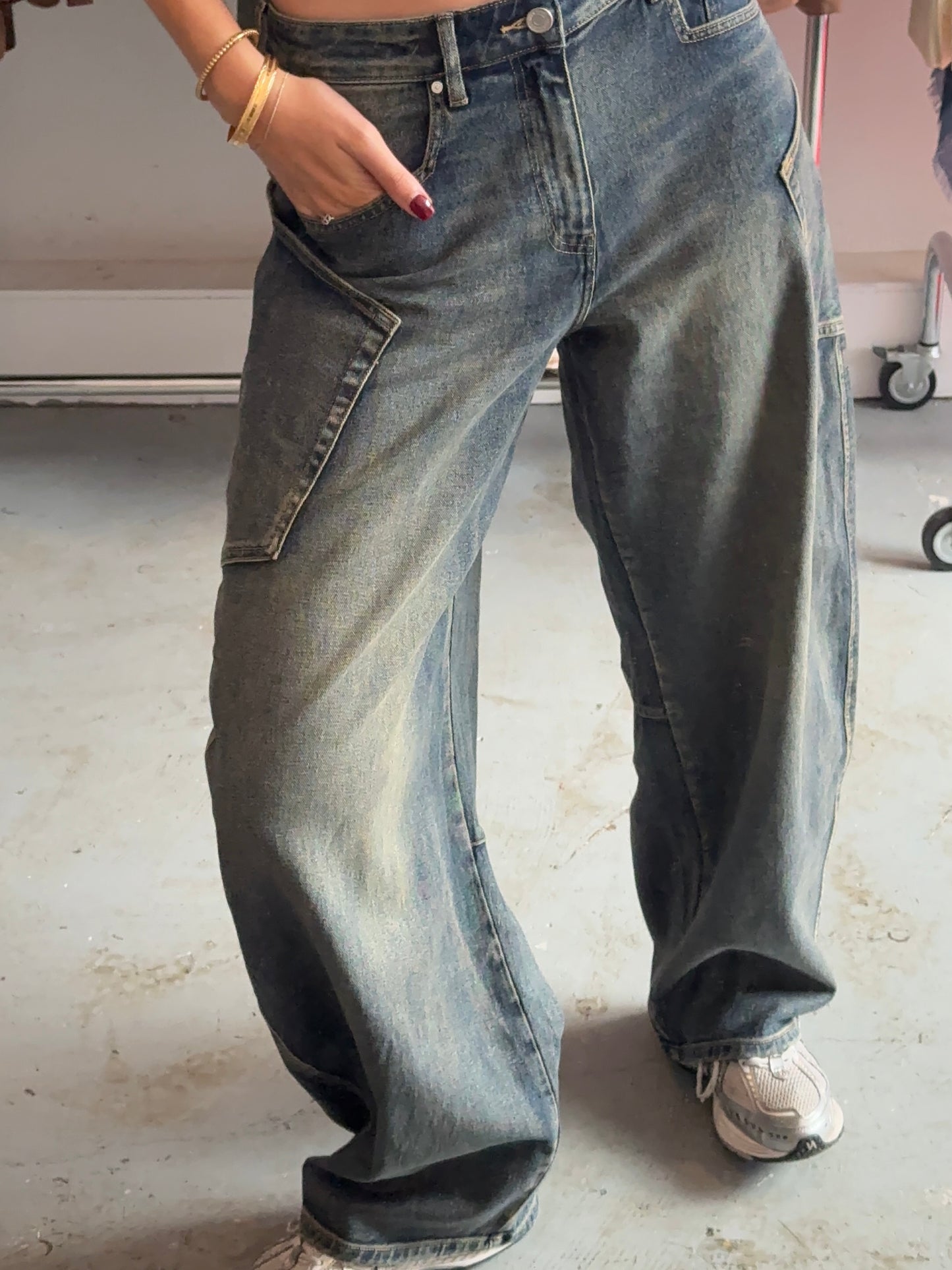 Dorian Jeans - Beige Washed Blue
