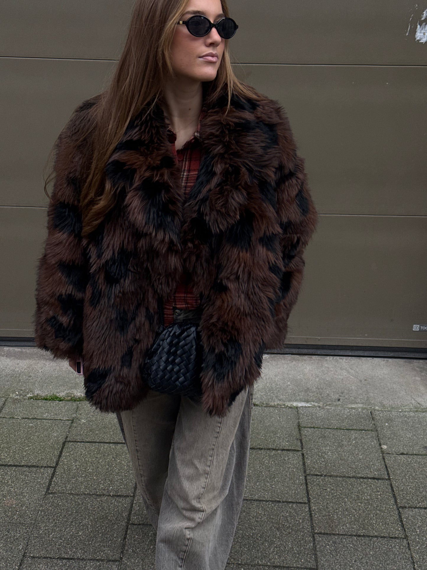 Benjamin Faux Fur Coat - Chocolate