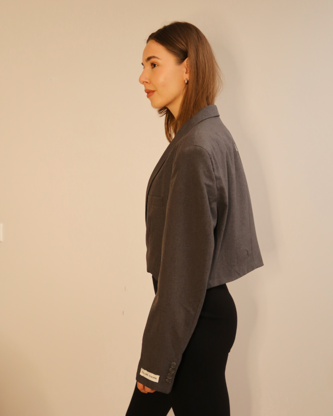 CF Cropped Blazer - Grey
