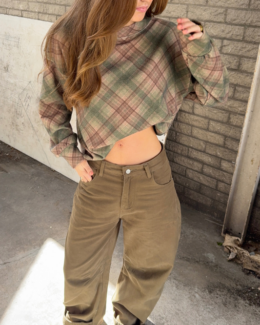 Raf Checkered Long Sleeve - Khaki