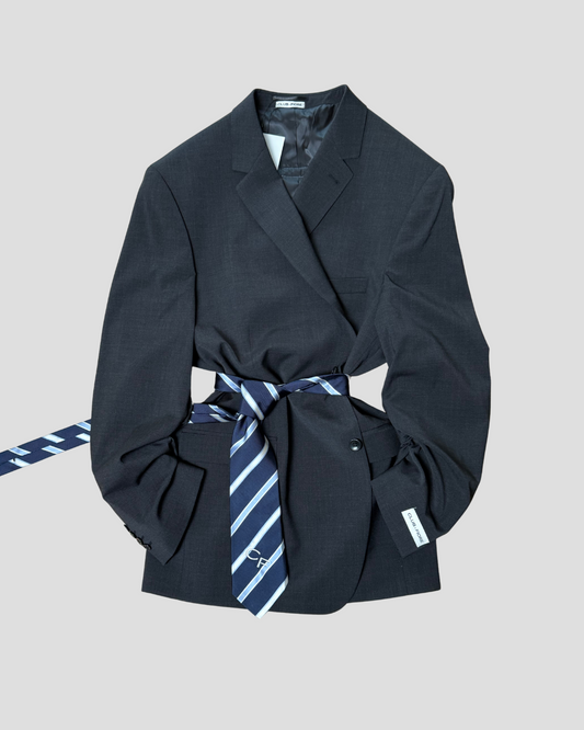 Vintage Tie Blazer - Blue