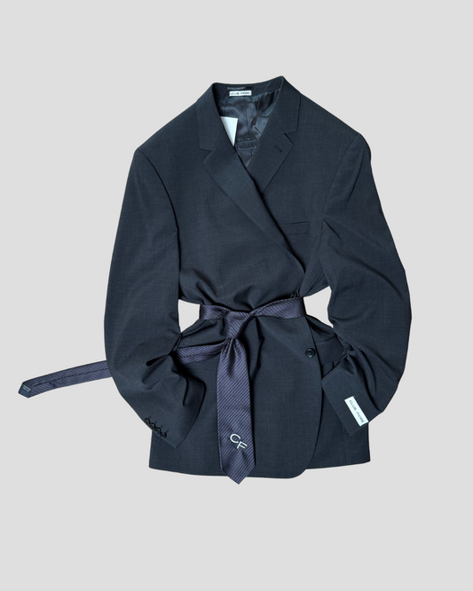 Vintage Tie Blazer - Purple