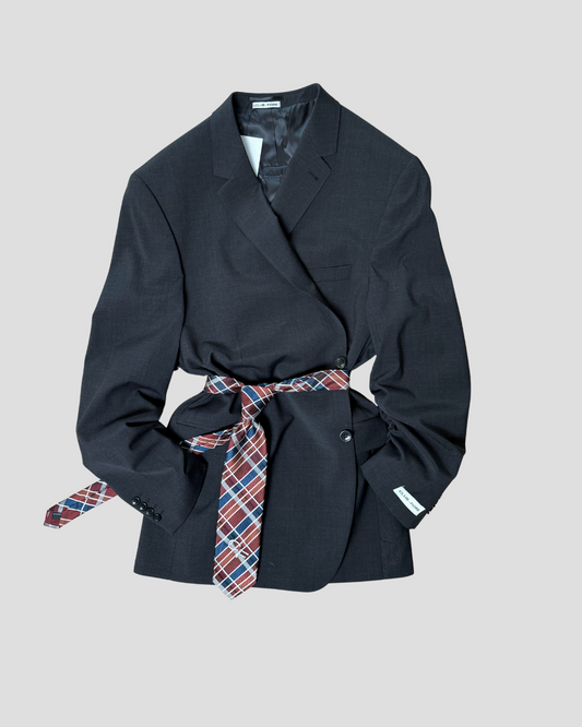 Vintage Tie Blazer - Red