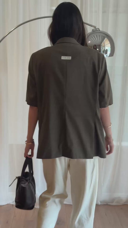 CF SS Blazer - Striped Taupe